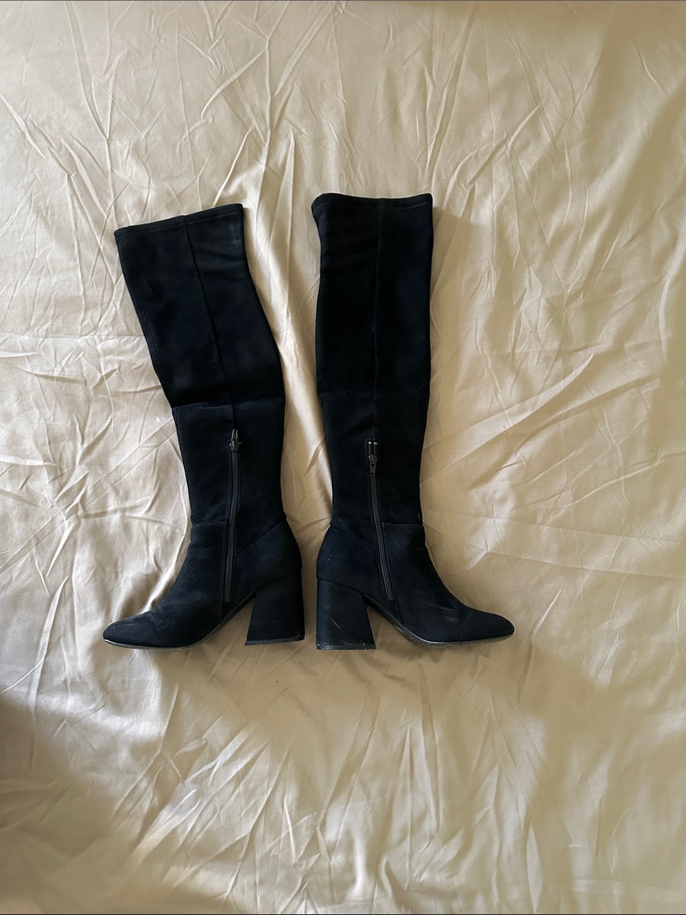 Steve Madden Black Over-the-Knee Block Heel Boots - Women - Picture 2 of 4